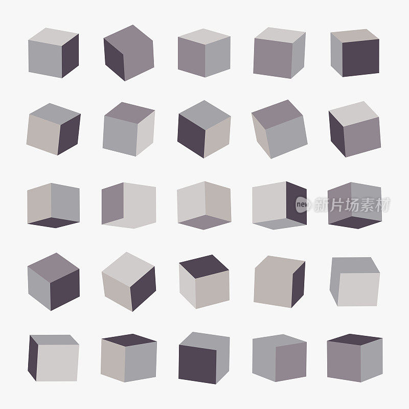 Vector cube box pattern collection